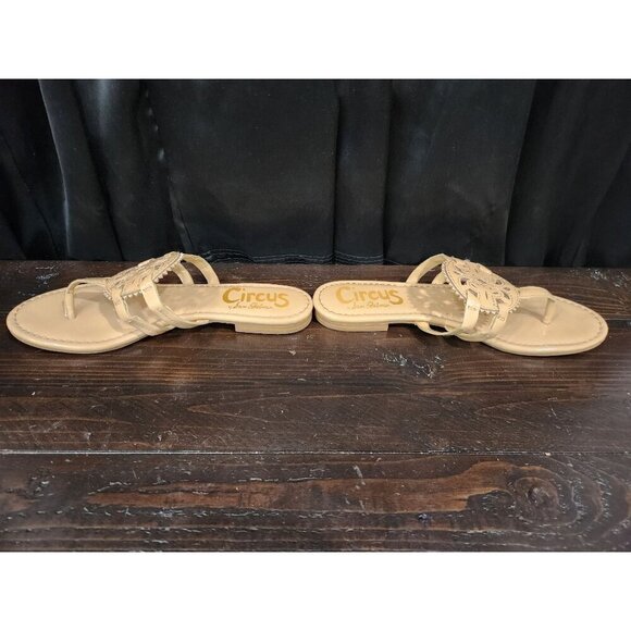 Circus NY By Sam Edelman Canyon Tan Medallion Flat Sandals Size 8 - Picture 2 of 9